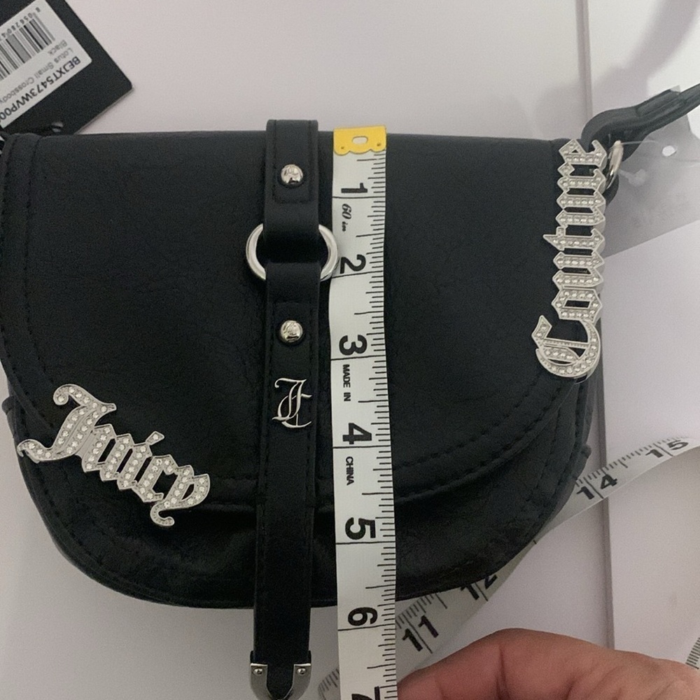 JUICY COUTURE LOTUS BLACK CROSSBODY NEW WITH TAGS ADJUSTABLE SHOULDER STRAPS - Picture 6 of 8